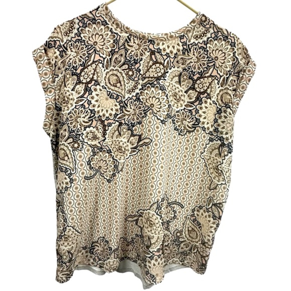 Zara Basic Collection Blouse Front Tee Back Paisl… - image 8